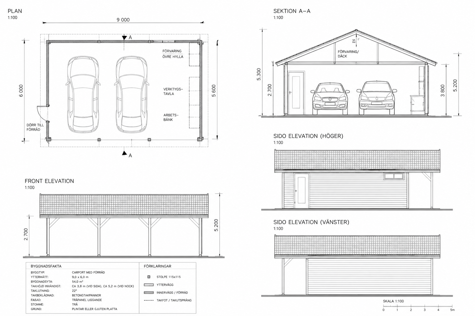 ritning carport